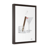 Cigar And Martini's Vertical Framed Premium Gallery Wrap Canvas