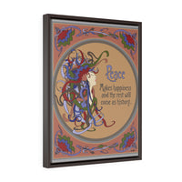 Peace To Happiness Vertical Framed Premium Gallery Wrap Canvas