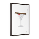 Cigar's And Lipstick Vertical Framed Premium Gallery Wrap Canvas