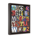 Las Vegas Oldtown Lights Vertical Framed Premium Gallery Wrap Canvas