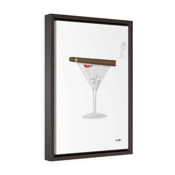 Cigar's And Lipstick Vertical Framed Premium Gallery Wrap Canvas