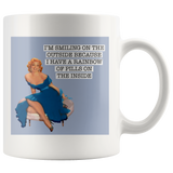 Smiling On The Outside White Mug