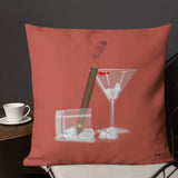 Cigar's And Martini's Rust Premium Pillow