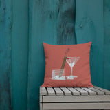 Cigar's And Martini's Rust Premium Pillow