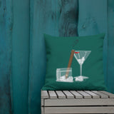 Cigar's And Martini's Green Premium Pillow