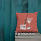 Cigar's And Martini's Rust Premium Pillow