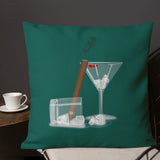 Cigar's And Martini's Green Premium Pillow