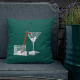 Cigar's And Martini's Green Premium Pillow