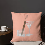 Cigar's And Martinis Salmon Premium Pillow