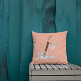Cigar's And Martinis Salmon Premium Pillow