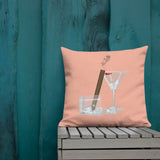 Cigar's And Martinis Salmon Premium Pillow