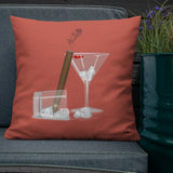 Cigar's And Martini's Rust Premium Pillow