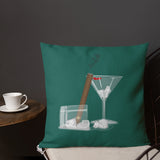 Cigar's And Martini's Green Premium Pillow
