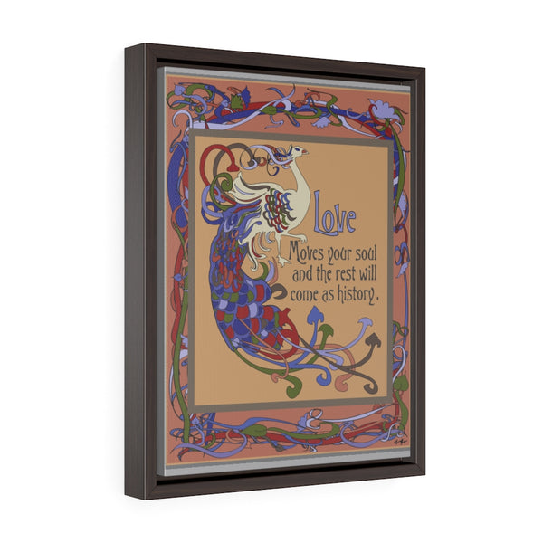 Love To Happiness Vertical Framed Premium Gallery Wrap Canvas