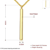 Gold Plated Charm Bar Necklace