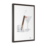 Cigar And Martini's Vertical Framed Premium Gallery Wrap Canvas
