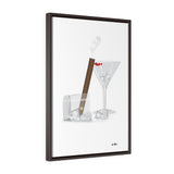 Cigar And Martini's Vertical Framed Premium Gallery Wrap Canvas